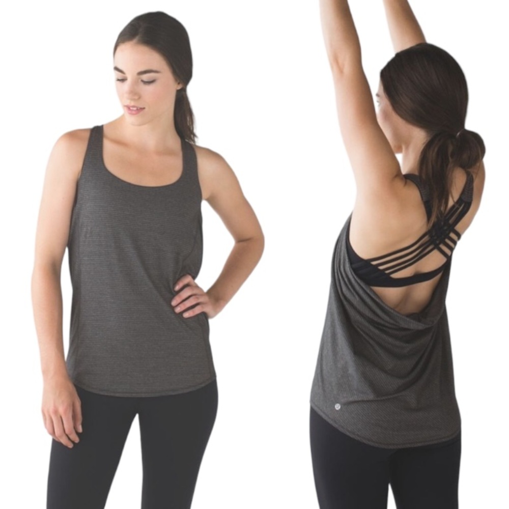 Lululemon Athletica || Black & Gray Open Back Tank || Size 8